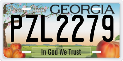 GA license plate PZL2279
