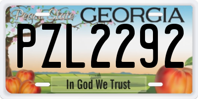 GA license plate PZL2292