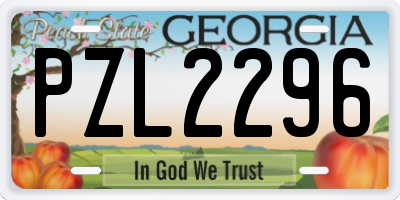 GA license plate PZL2296