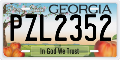 GA license plate PZL2352