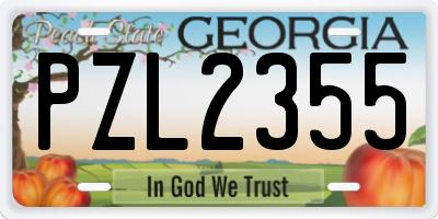 GA license plate PZL2355