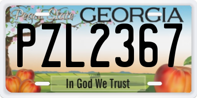 GA license plate PZL2367