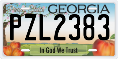 GA license plate PZL2383