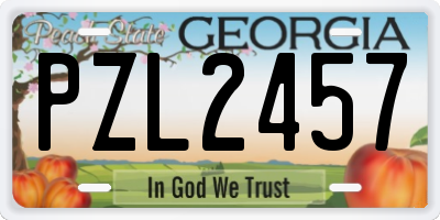 GA license plate PZL2457