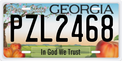 GA license plate PZL2468