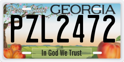 GA license plate PZL2472
