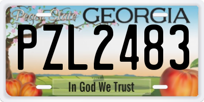 GA license plate PZL2483