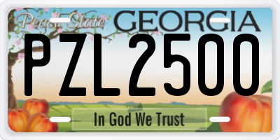 GA license plate PZL2500