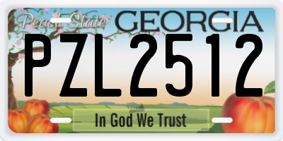 GA license plate PZL2512