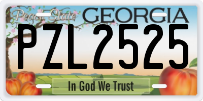 GA license plate PZL2525