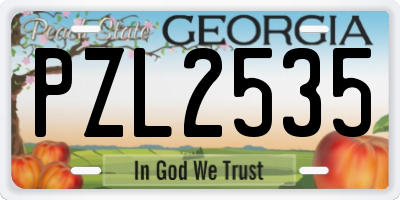 GA license plate PZL2535