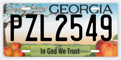 GA license plate PZL2549