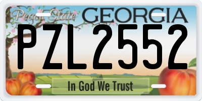 GA license plate PZL2552