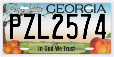 GA license plate PZL2574