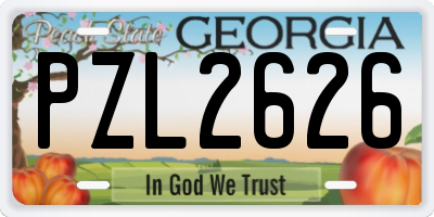 GA license plate PZL2626
