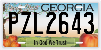 GA license plate PZL2643