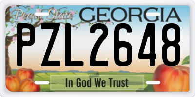 GA license plate PZL2648