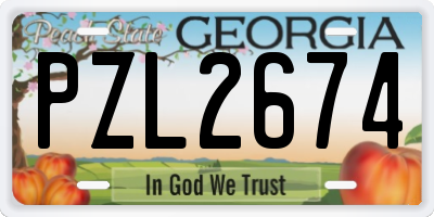 GA license plate PZL2674