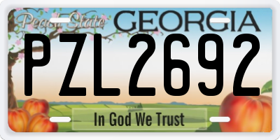GA license plate PZL2692