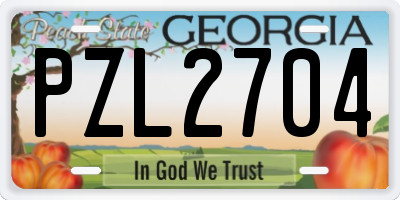 GA license plate PZL2704