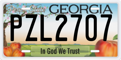 GA license plate PZL2707