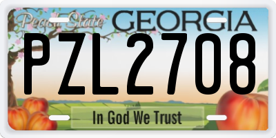 GA license plate PZL2708