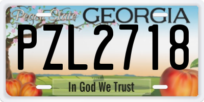 GA license plate PZL2718