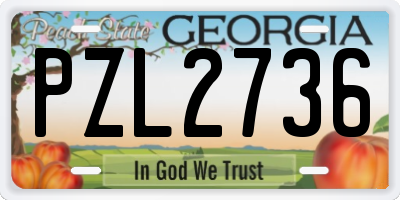 GA license plate PZL2736