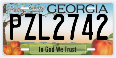 GA license plate PZL2742