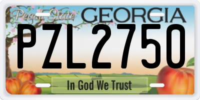 GA license plate PZL2750