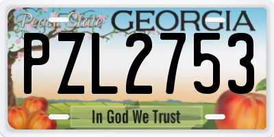 GA license plate PZL2753