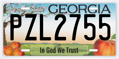 GA license plate PZL2755