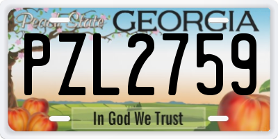 GA license plate PZL2759