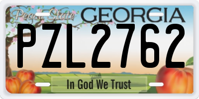 GA license plate PZL2762