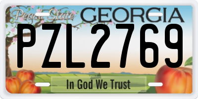 GA license plate PZL2769