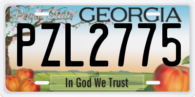 GA license plate PZL2775