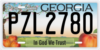 GA license plate PZL2780