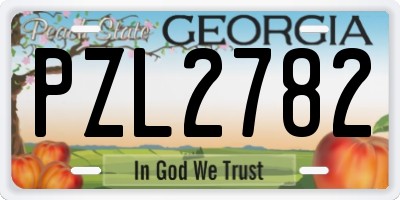 GA license plate PZL2782