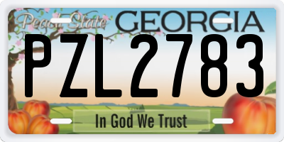 GA license plate PZL2783