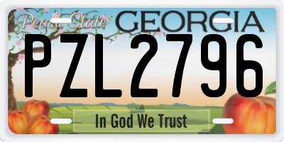 GA license plate PZL2796