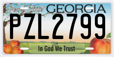GA license plate PZL2799