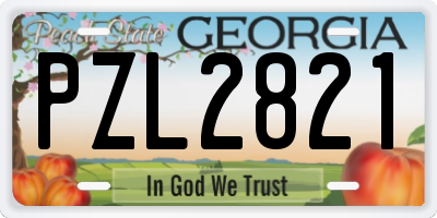 GA license plate PZL2821