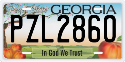 GA license plate PZL2860
