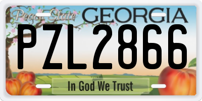 GA license plate PZL2866