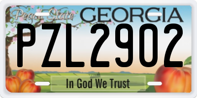 GA license plate PZL2902