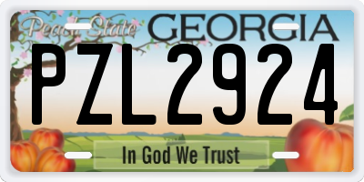 GA license plate PZL2924