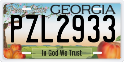 GA license plate PZL2933