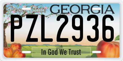GA license plate PZL2936