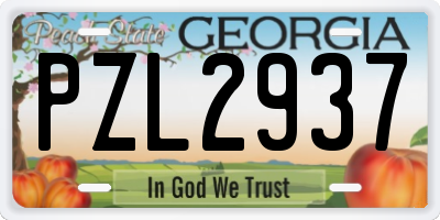 GA license plate PZL2937