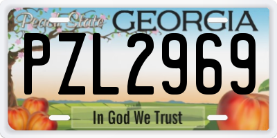 GA license plate PZL2969